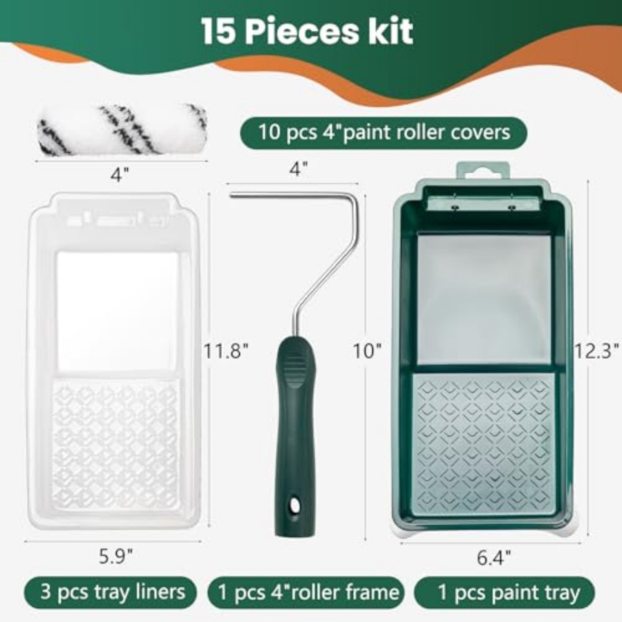 15 Pcs Small Roller, Tray, Tra - Home Improvement And Supply 리뷰 및 가격